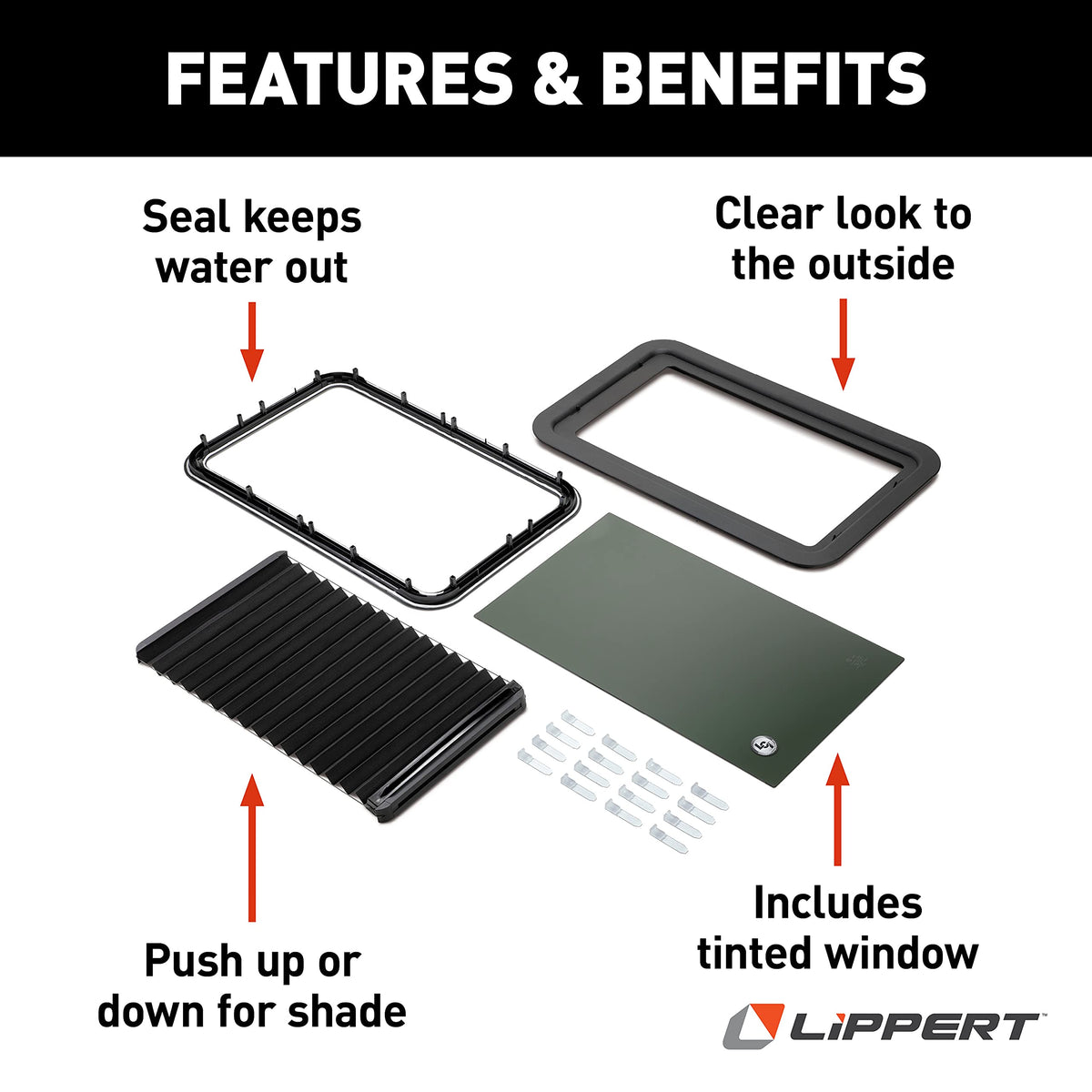 Lippert Components tinted glass detail illustrating glare reduction benefit