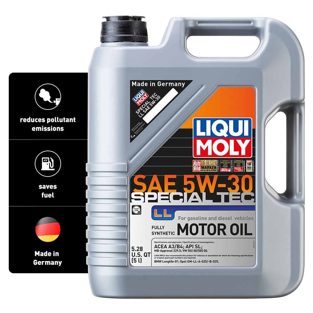 Liqui Moly front packaging showing 5L jug and clear product identity for easy selection
