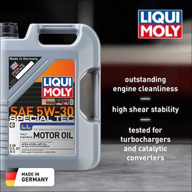 Liqui Moly label closeup featuring SKU 2249 and specifications for quick verification
