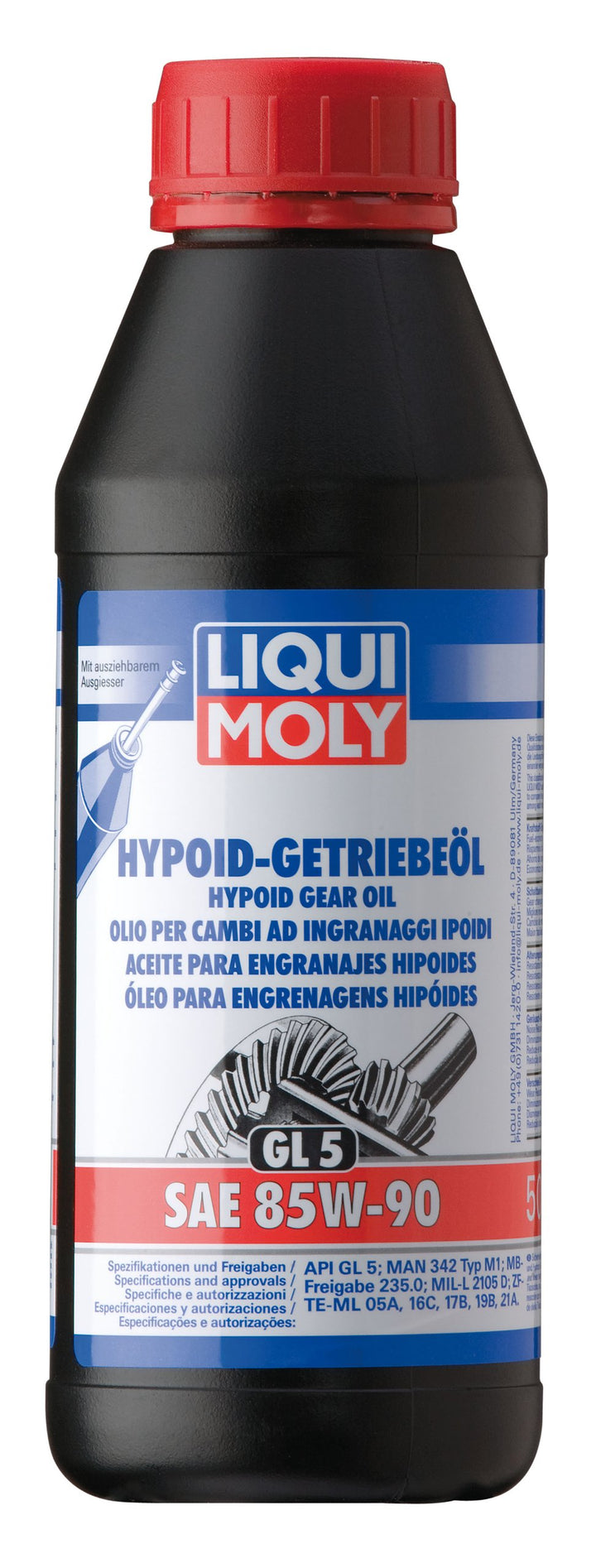 Liqui Moly bottle front label view showing clear product ID and easy-pour benefit