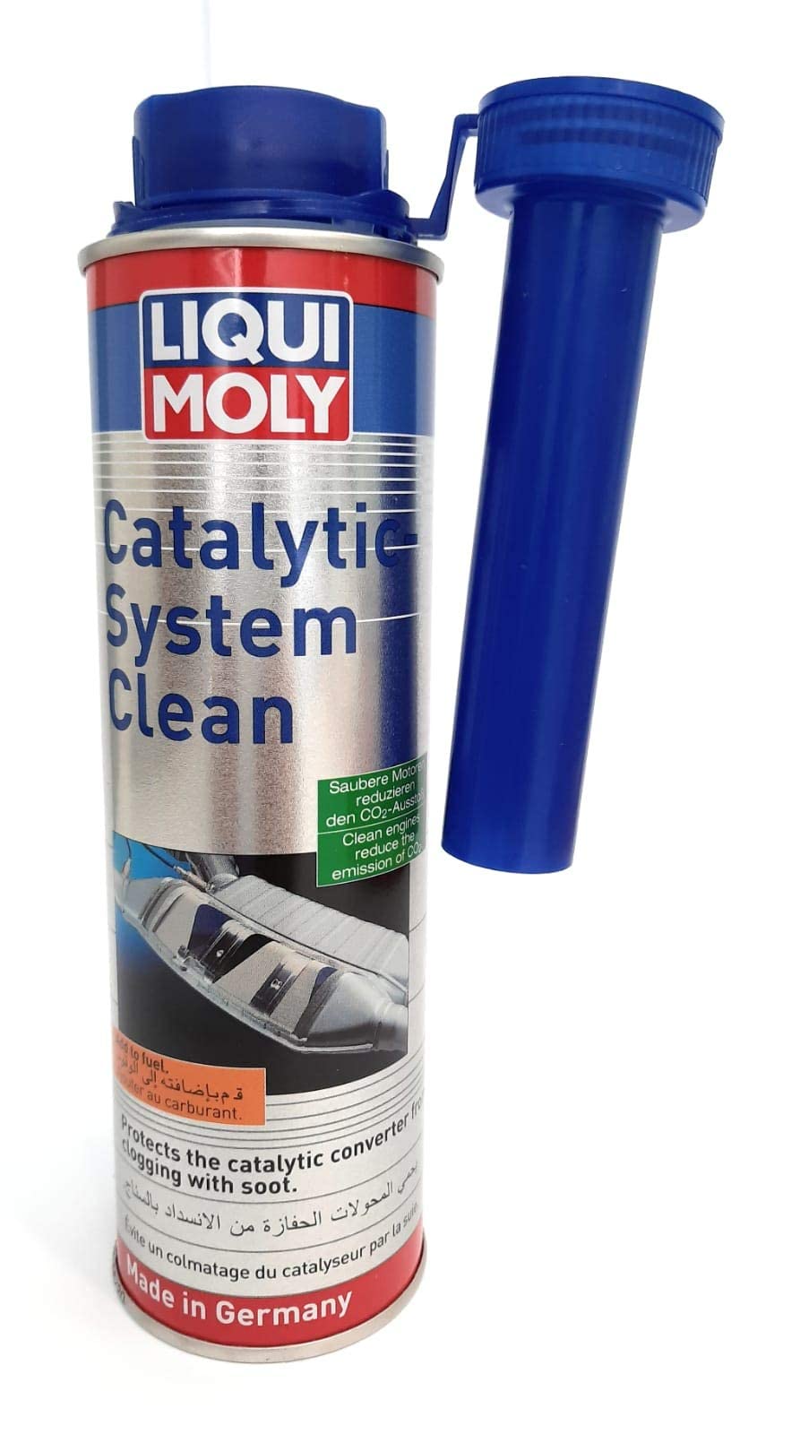 Liqui Moly label close-up highlighting directions and benefits for confident use