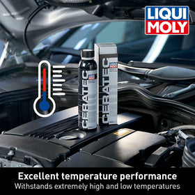 LIQUI MOLY Cera Tec applied in an engine bay illustrating smoother running components