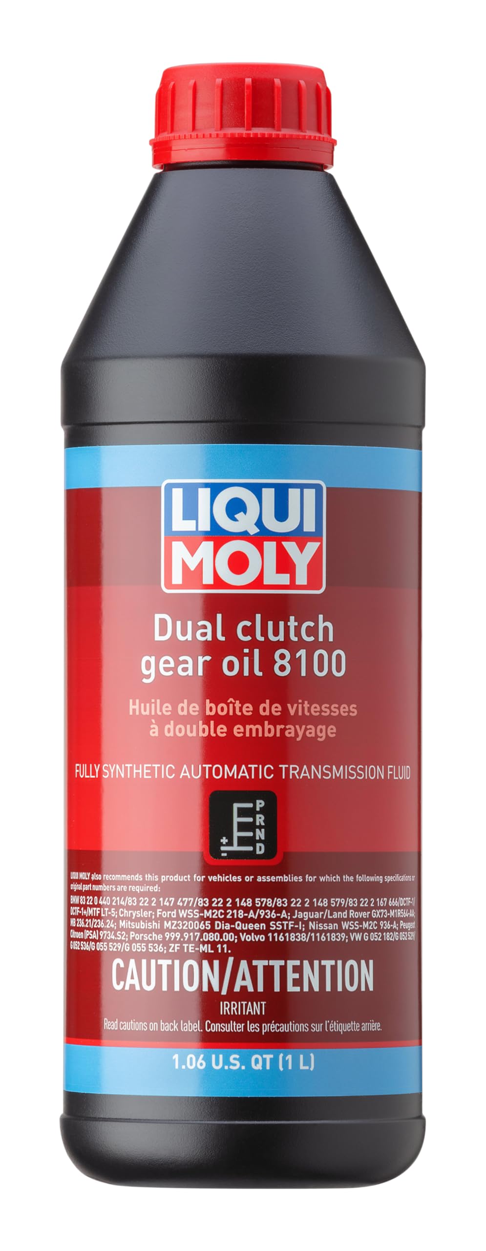Liqui Moly front label of Dual Clutch Gear Oil 8100 showing product information and easy identification