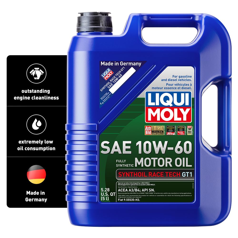 Liqui Moly front packaging showing 5L bottle and clear branding benefits protection