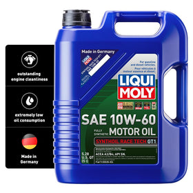 Liqui Moly front packaging showing 5L bottle and clear branding benefits protection