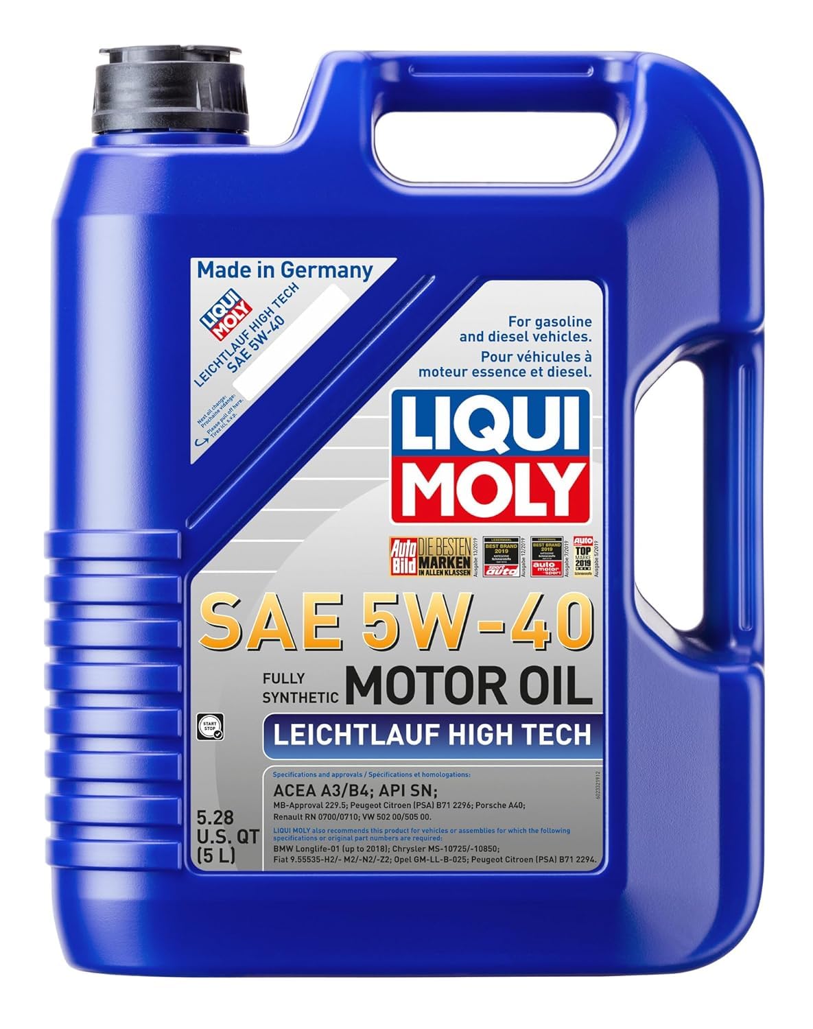 Liqui Moly bottle front packaging showing product label and benefits
