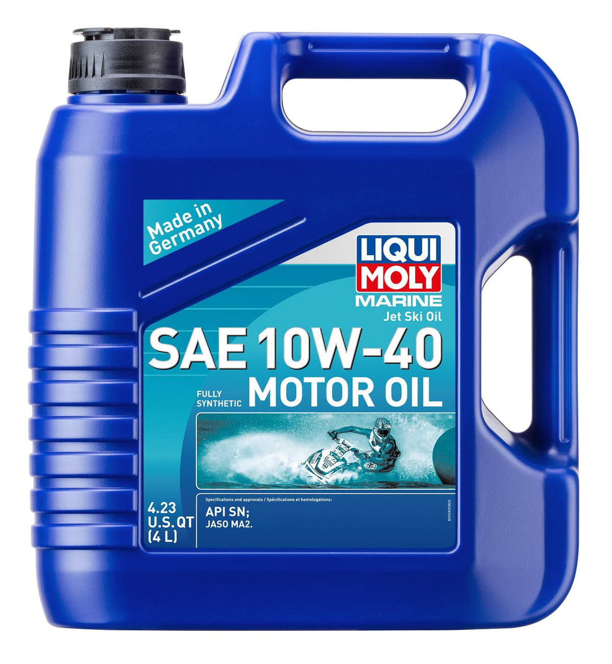 Liqui Moly bottle front packaging showing label and 4 L volume for reliable marine protection