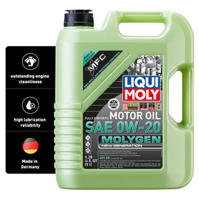 Liqui Moly Molygen front packaging showing 5 L bottle and clear branding benefit quick identification
