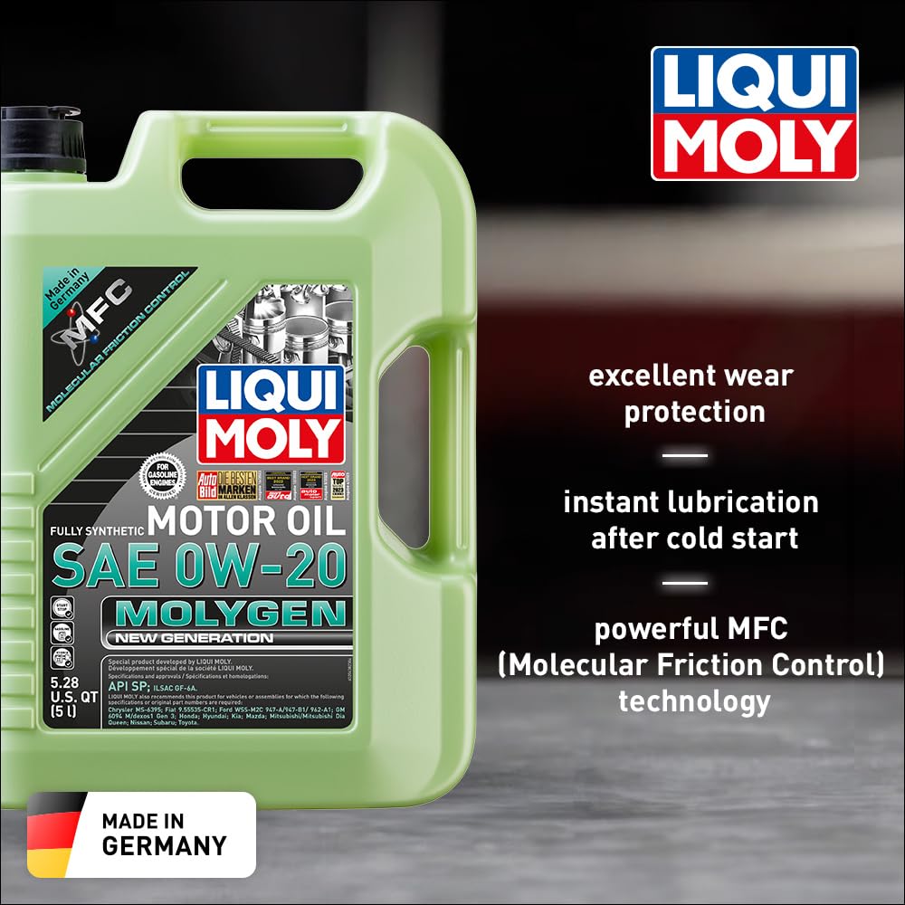 Liqui Moly Molygen pour spout and label highlighted for easy pouring and correct product use