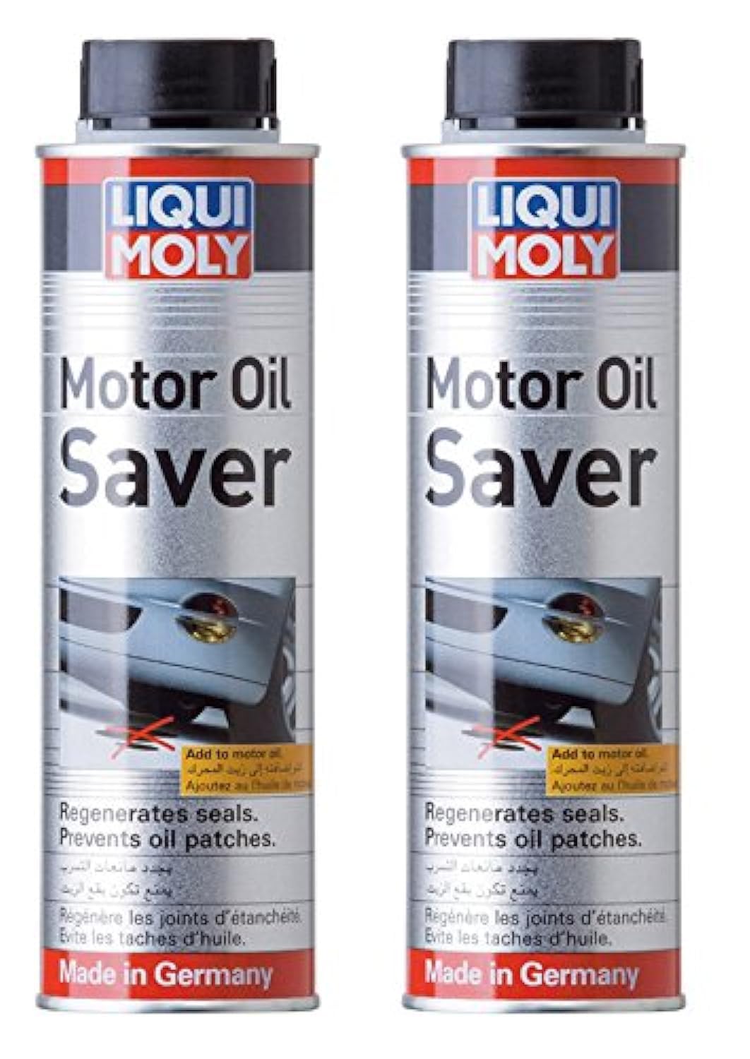 Liqui Moly motor oil saver front packaging showing bottle and label, quick identification benefit
