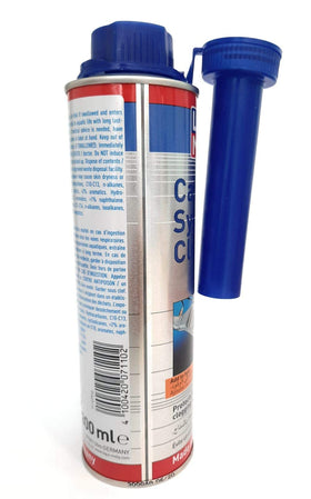 Liqui Moly pour into fuel tank action demonstrating easy in-tank mixing and convenience