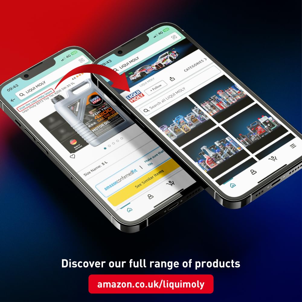 Liqui Moly size comparison with tools showing 4L volume and practical workshop storage