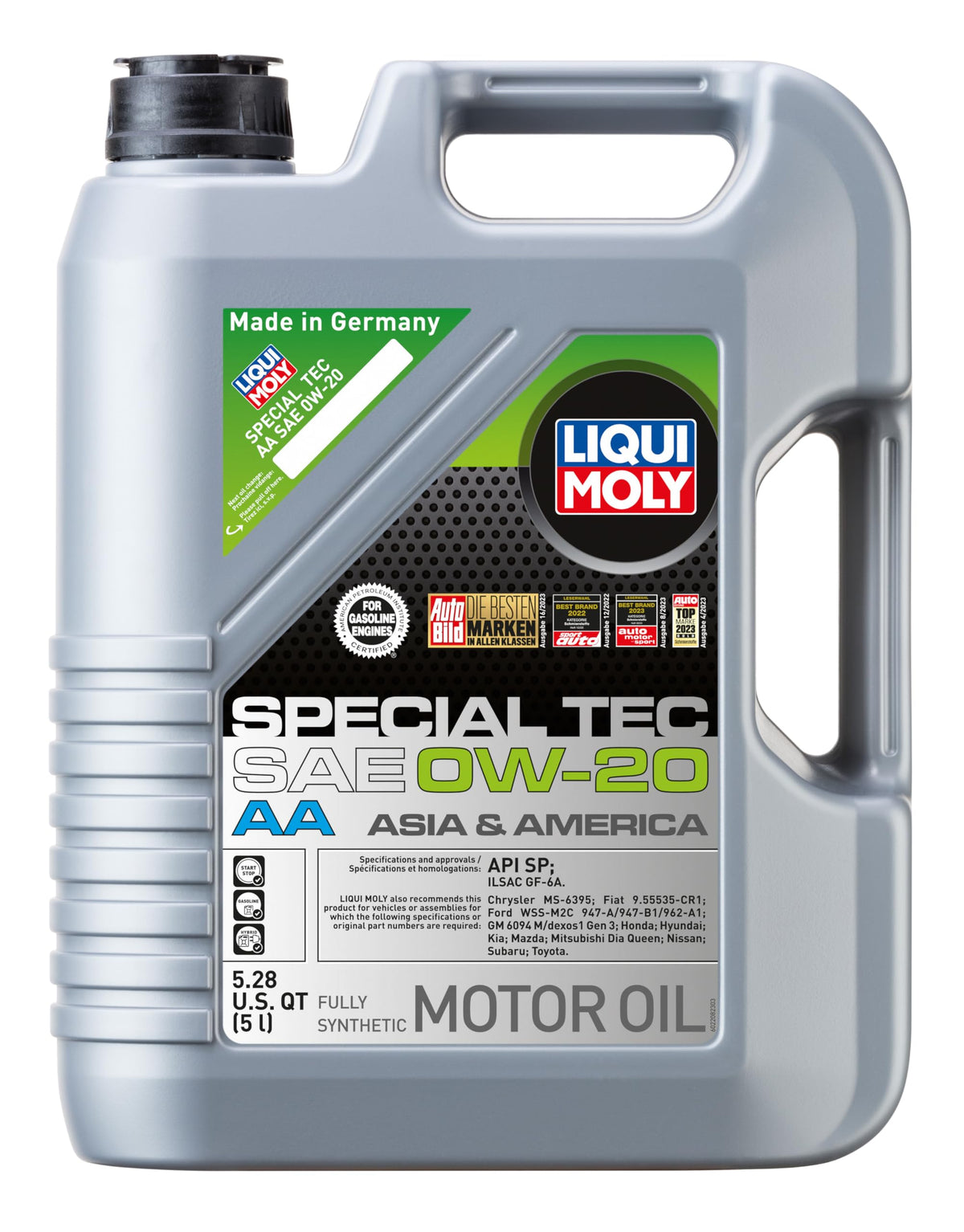 LIQUI MOLY front packaging view showing 5L container and clear product labeling benefits
