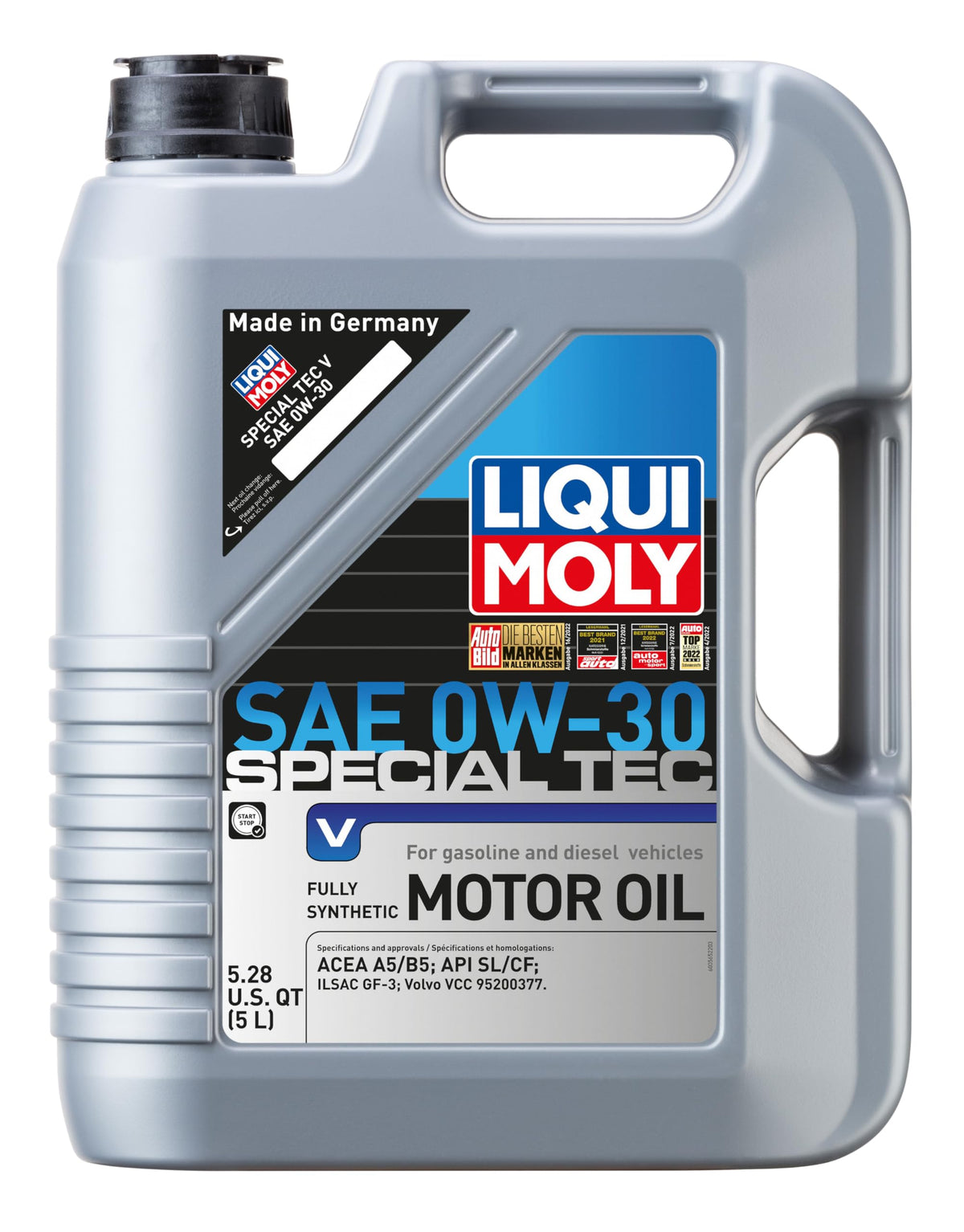 Liqui Moly bottle front view showing 5L label and product benefits