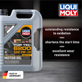 LIQUI MOLY Top Tec 6200 label close-up highlighting VW and Porsche approvals