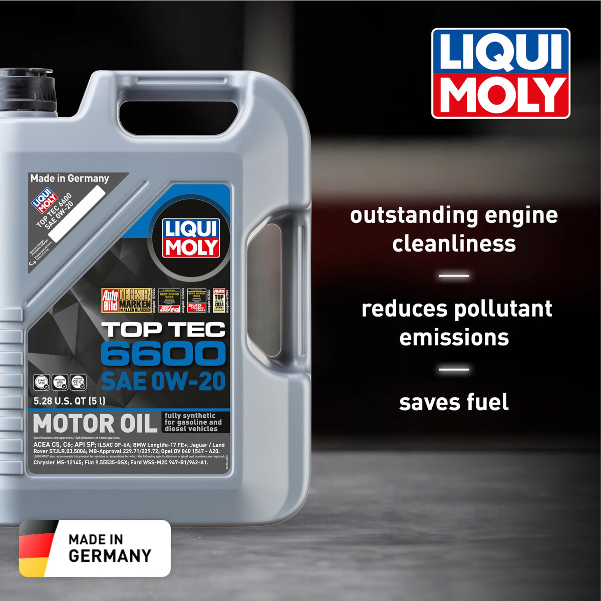 Liqui Moly Top Tec 6600 back label with specifications and approvals for confident selection