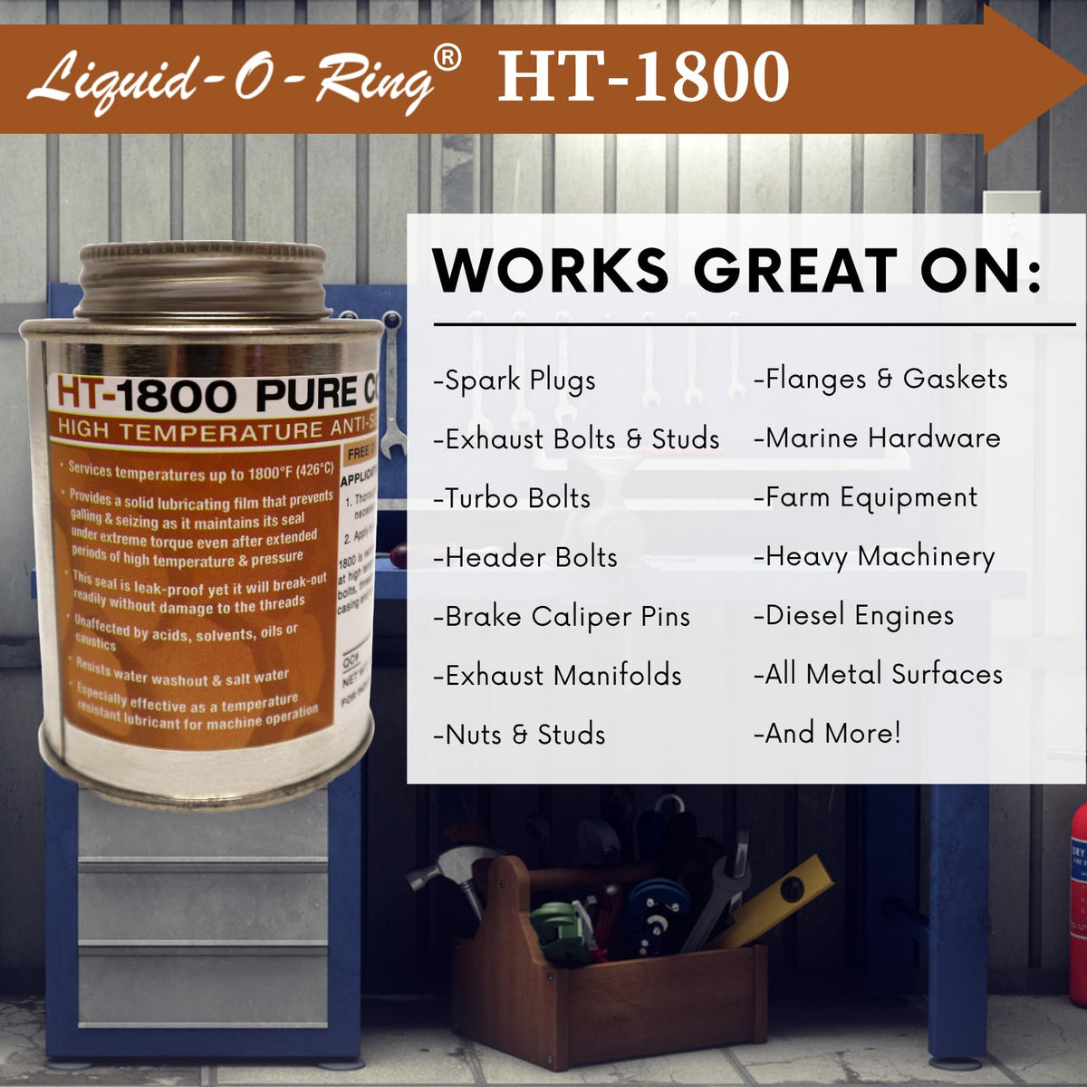 Liquid-O-Ring HT-1800 close-up copper paste texture showing dense protective film