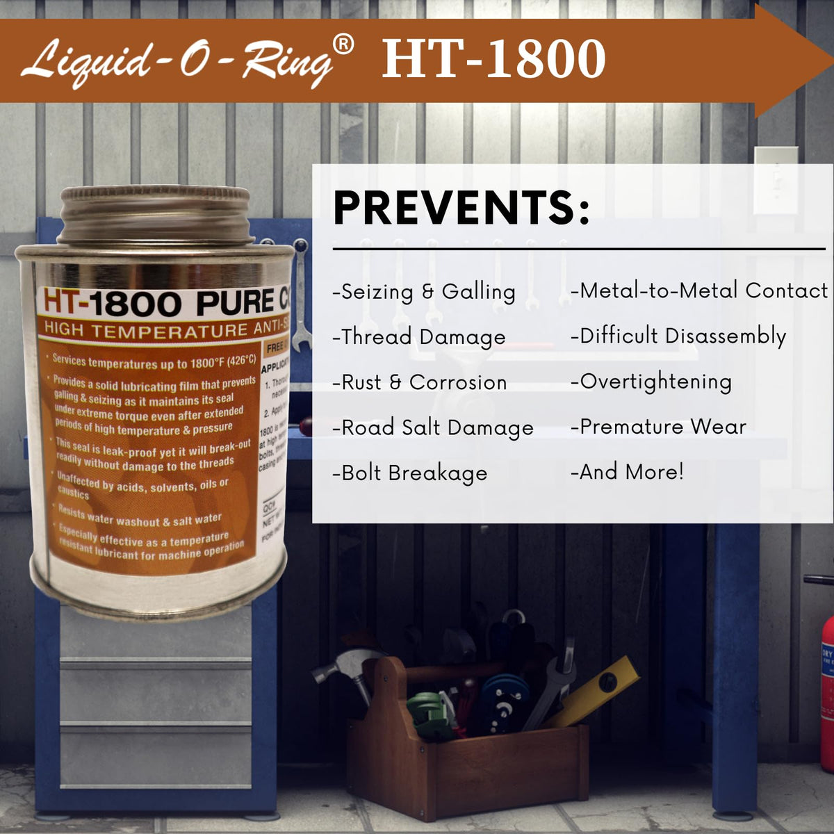 Liquid-O-Ring HT-1800 applied to exhaust manifold bolt to prevent seizure