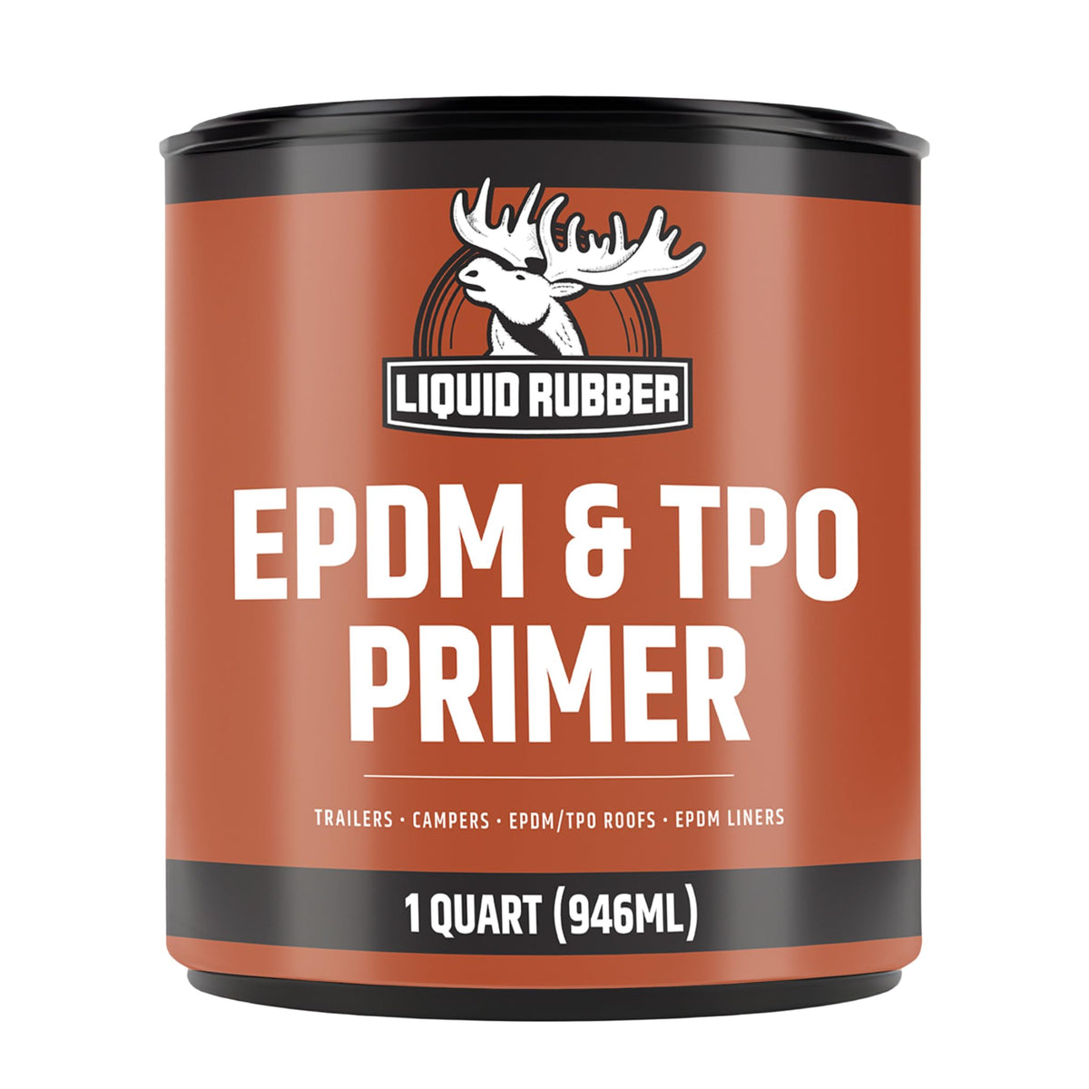 Liquid Rubber quart front label showing product and usage benefits