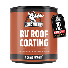 Liquid Rubber front quart can showing product label and benefits
