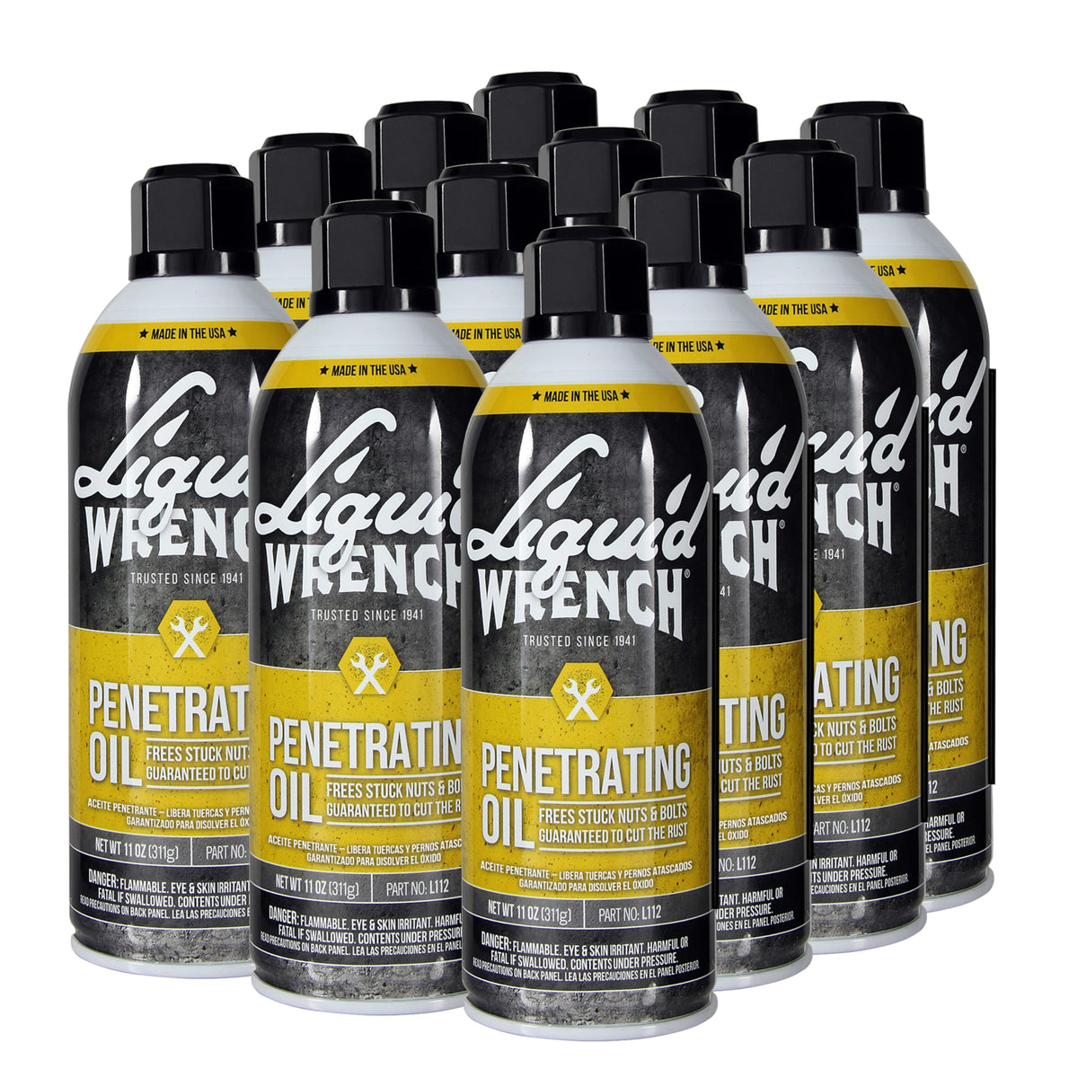 Liquid Wrench front can showing label and size for clear identification and quick grab