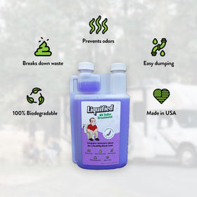 Close-up of Liquified bottle texture and dispensing cap, demonstrating easy-pour convenience