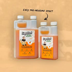 Liquified RV Toilet Treatment pouring close-up demonstrates easy dosing