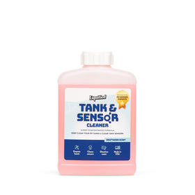Liquified RV front bottle shot showing label and concentrated cleaner benefit