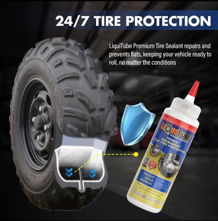 LiquiTube interior tire coating demonstrating continuous seal and protection