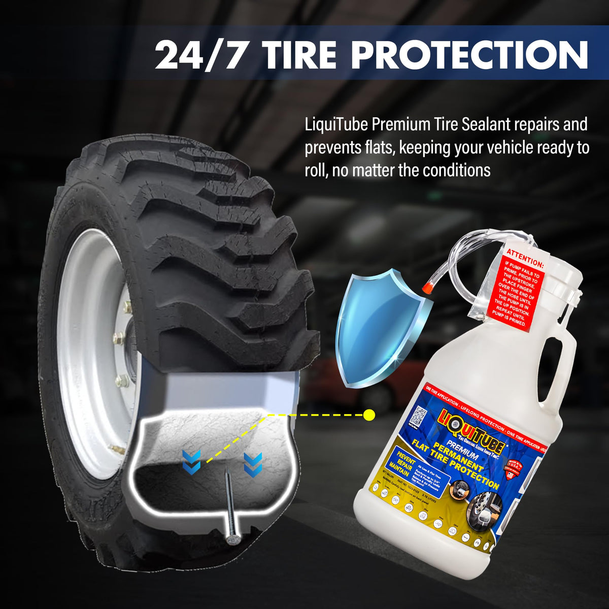 LiQuiTube installed inside trailer tire demonstrating continuous protection benefit