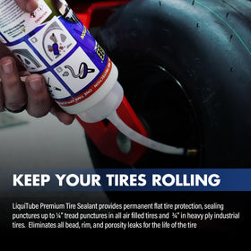 LiQuiTube sealant texture close-up highlighting viscous formula and sealing action