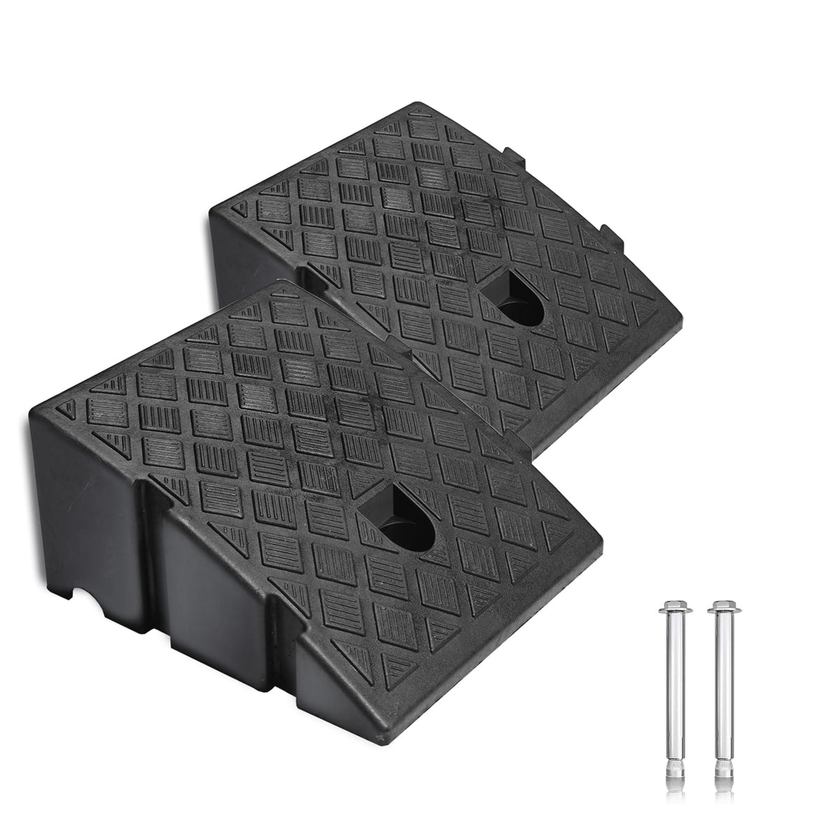 Liramera front view of two-pack ramp showing dimensions and sturdy design for safe transitions