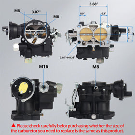 liriuda Mercruiser carb installed on manifold demonstrating quick factory hookup