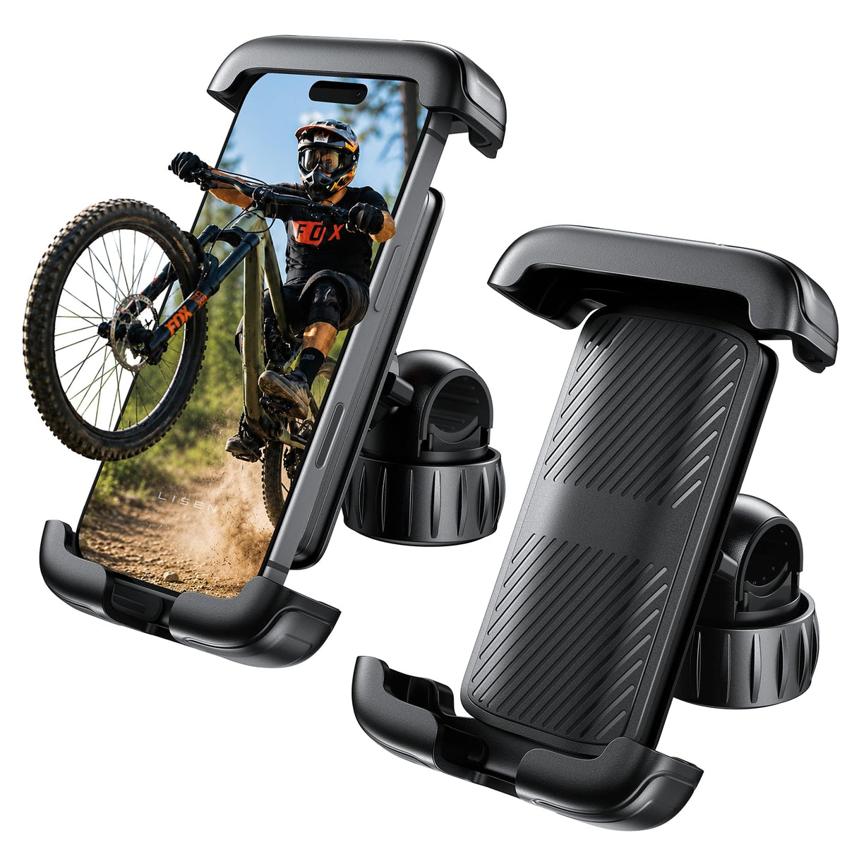 LISEN front view of two-pack mount showing compact design and benefits