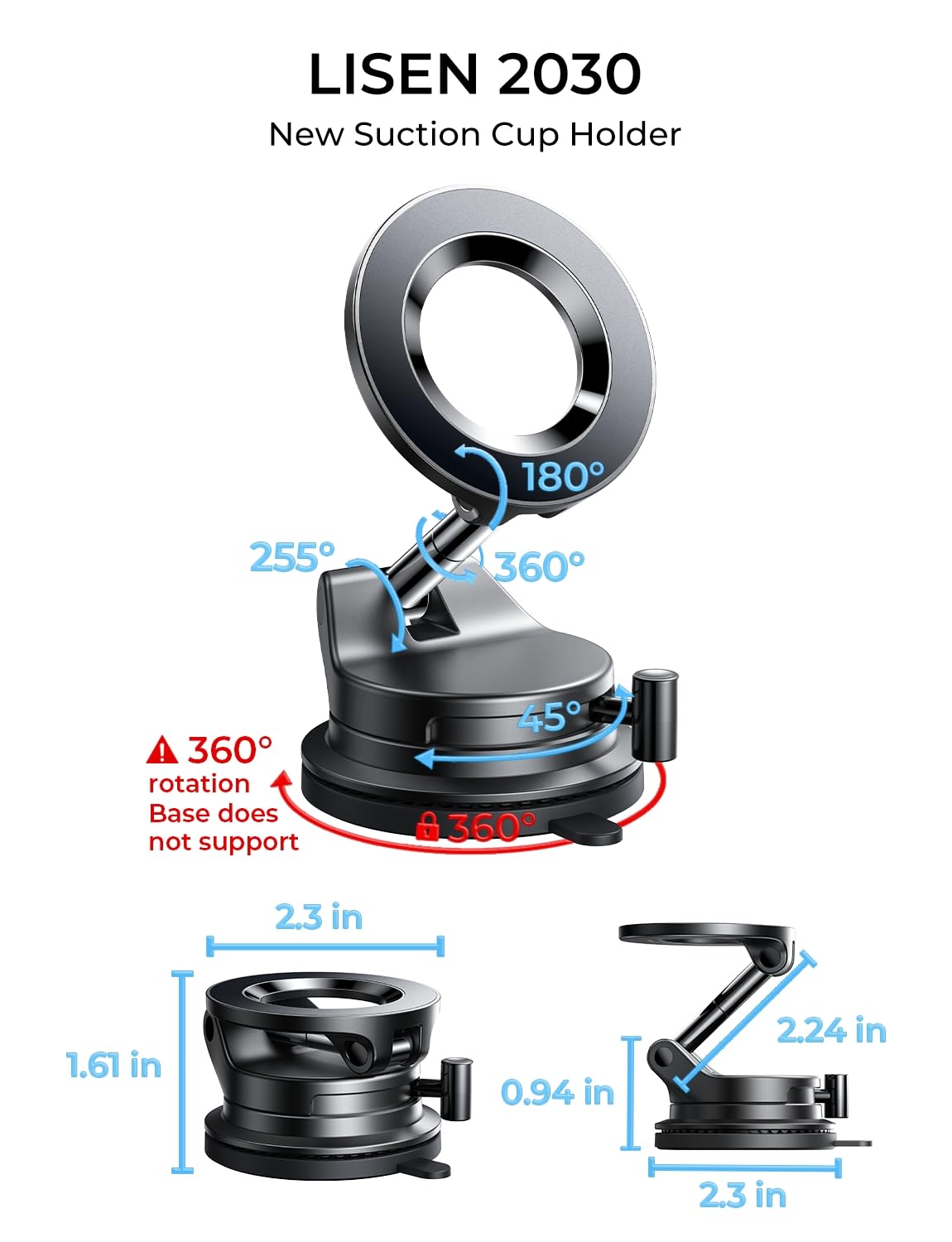 LISEN included metal ring and accessories for Android and non‑MagSafe phones