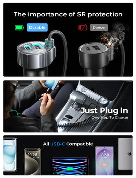 LISEN soft halo glow ring lit at night aiding low‑glare port location and safer plugging