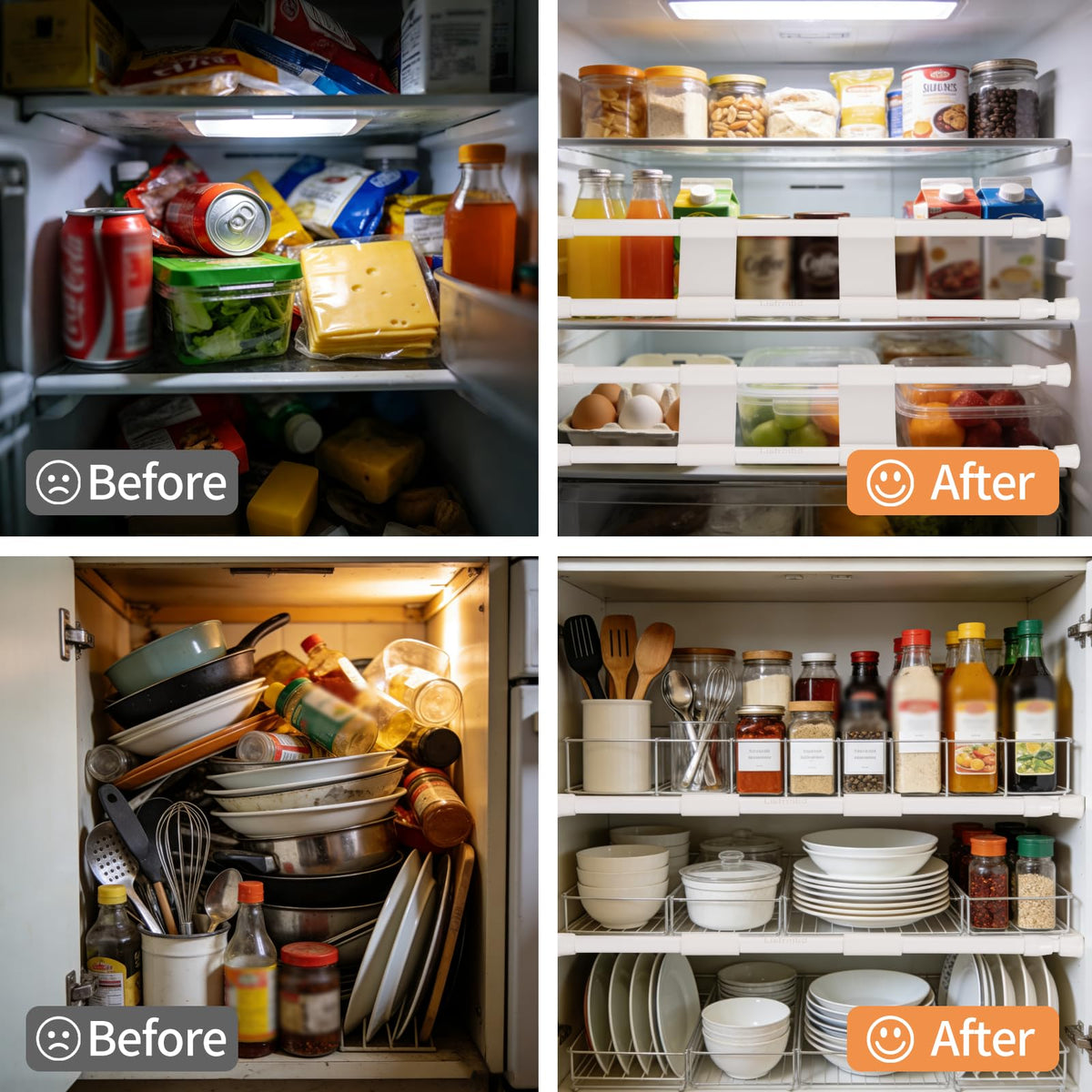 Lisfrmbd installed inside an RV fridge preventing items from falling during travel