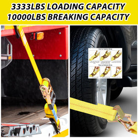 LISHINE ratchet strap tightened on trailer illustrating firm hold during transport