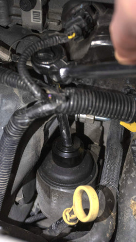 Lisle 13270 socket engaged on a recessed filter canister demonstrating access