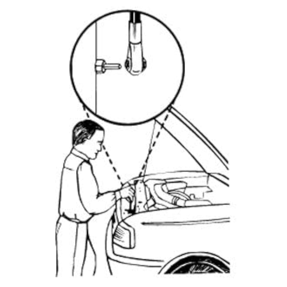 Lisle 14540 used under Ford headlamp to access rear adjuster