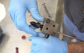 Lisle flaring tool low-profile head close-up for access in cramped spaces
