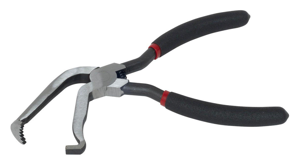 Lisle disconnect pliers front view showing angled tip for safe connector release