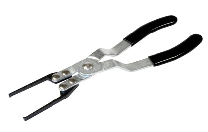Lisle 46950 front view showing offset handle and angled tips for safer relay removal