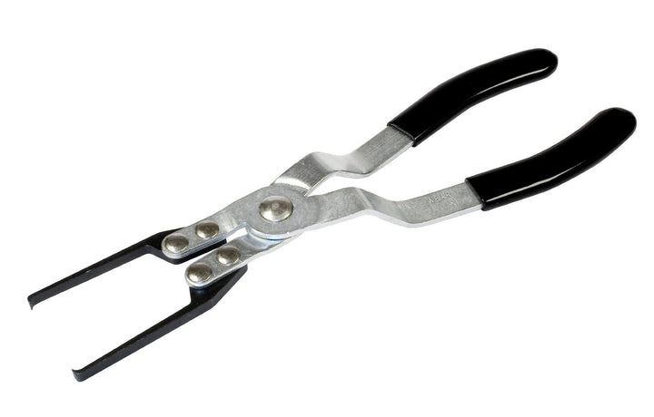 Lisle 46950 front view showing offset handle and angled tips for safer relay removal