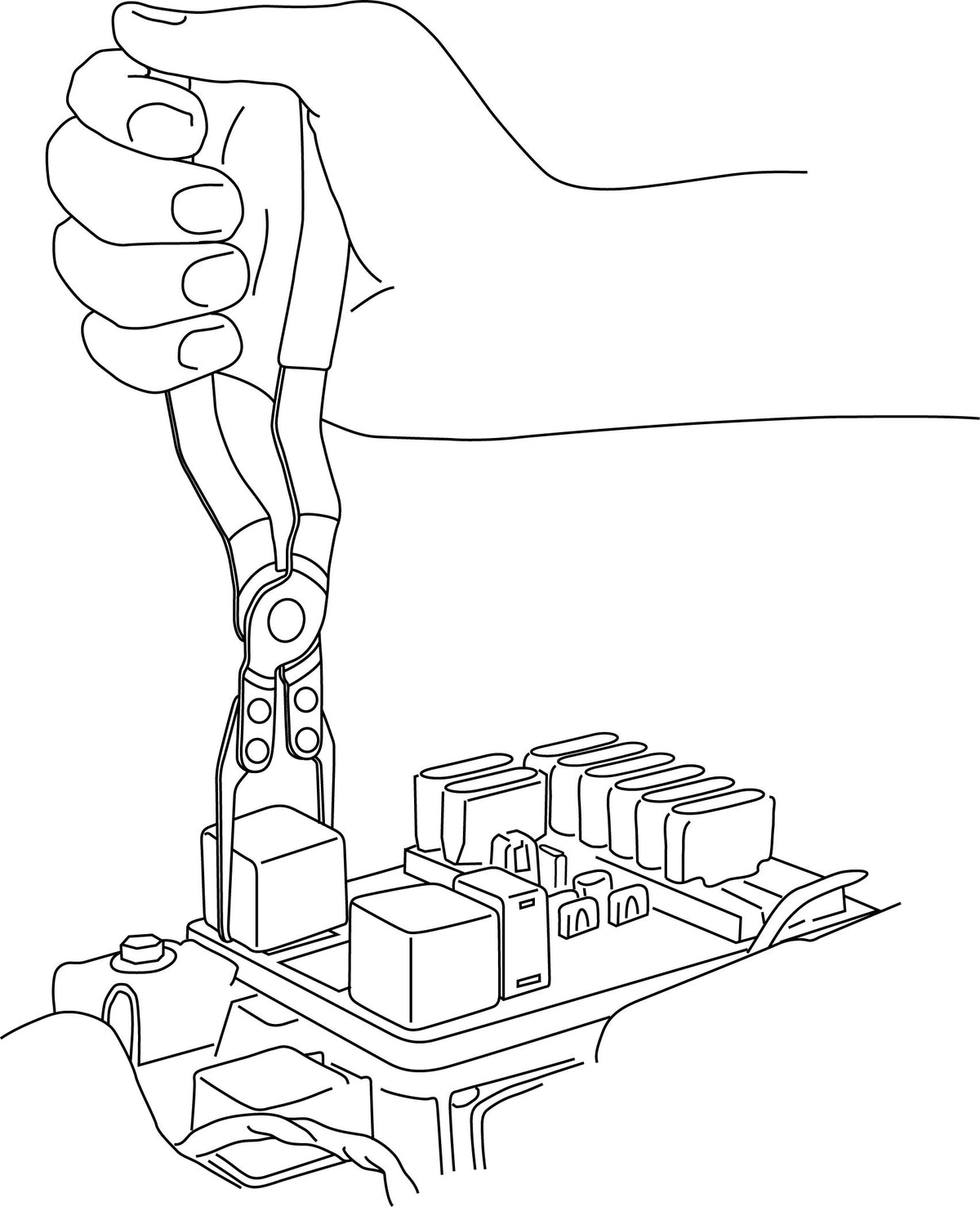 Lisle 46950 close-up of thin angled tips providing precise, non-damaging grip