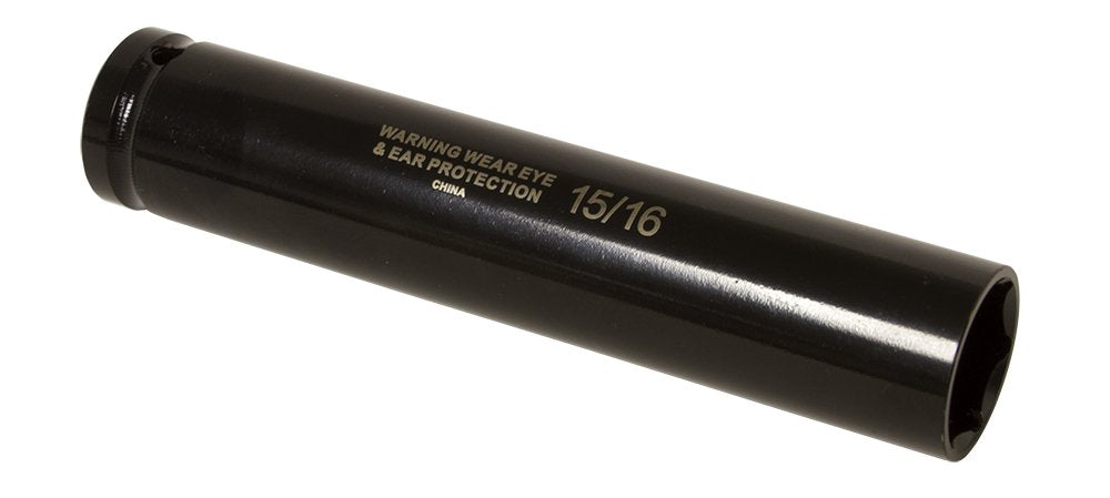 Lisle 49020 front view socket showing extra-deep reach and durable finish for heavy-duty use