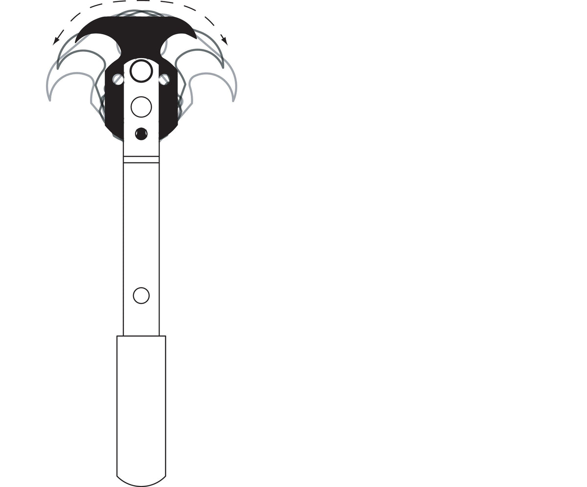 Lisle 56650 adjustable head close-up showing five positions and dual hooks for tight-clearance work