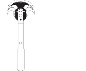 Lisle 56650 adjustable head close-up showing five positions and dual hooks for tight-clearance work