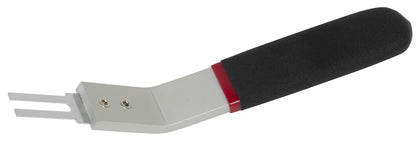 Lisle 83050 front view of two‑prong tool with ergonomic grip for safe mirror removal