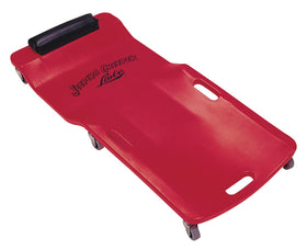 Lisle red low profile creeper front view showing full deck and rollers for comfortable access